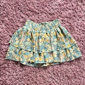 Floral Tiered Flowy Skirt - Multicolor